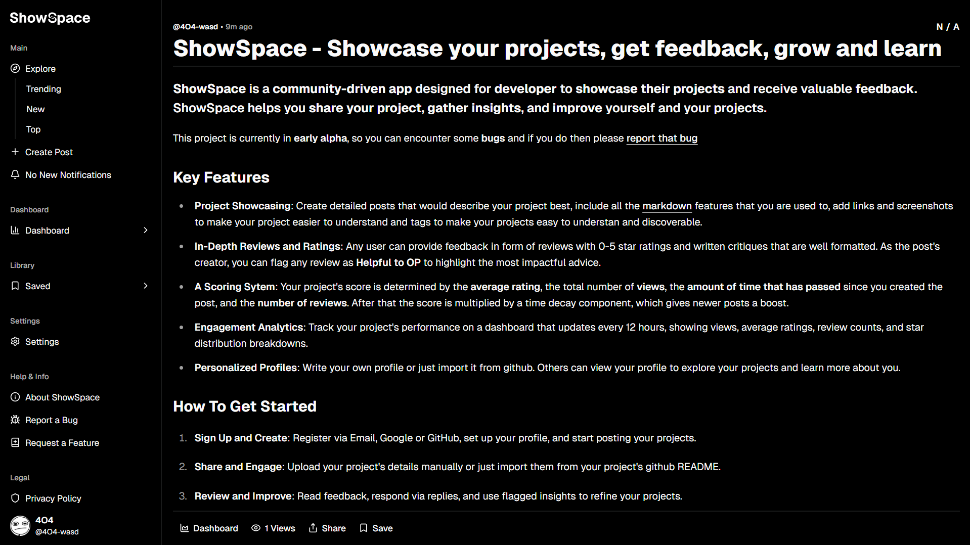 Create Rich Project Posts Screenshot